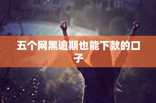 五个网黑逾期也能下款的口子 五个网黑逾期也能下款的口子