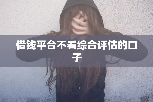 借钱平台不看综合评估的口子