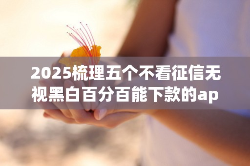 2025梳理五个不看征信无视黑白百分百能下款的app口子