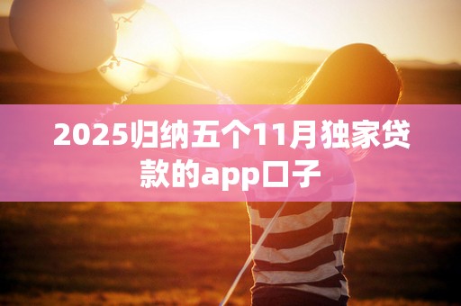 2025归纳五个11月独家贷款的app口子
