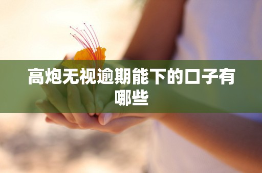 高炮无视逾期能下的口子有哪些