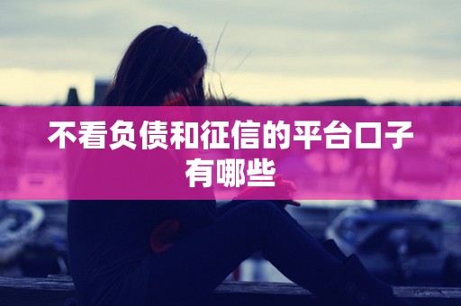 不看负债和征信的平台口子有哪些 不看负债和征信的平台口子有哪些