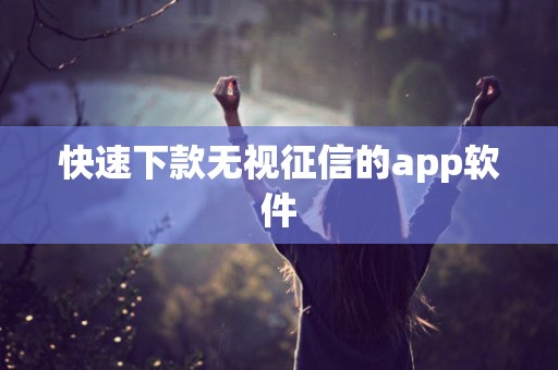 快速下款无视征信的app软件 快速下款无视征信的app软件