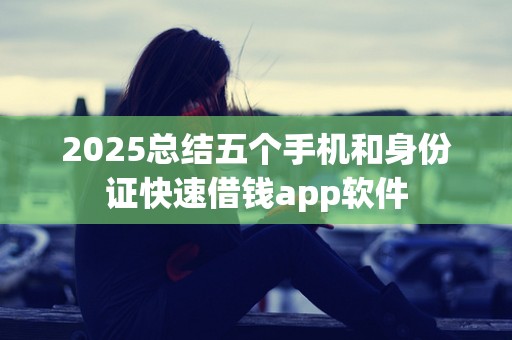 2025总结五个手机和身份证快速借钱app软件 2025总结五个手机和身份证快速借钱app软件