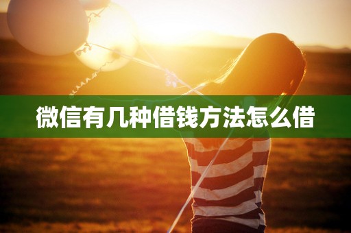 微信有几种借钱方法怎么借