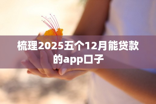 梳理2025五个12月能贷款的app口子 梳理2025五个12月能贷款的app口子