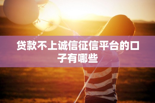 贷款不上诚信征信平台的口子有哪些 贷款不上诚信征信平台的口子有哪些