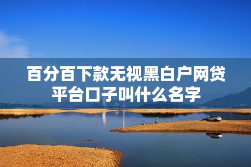 百分百下款无视黑白户网贷平台口子叫什么名字 百分百下款无视黑白户网贷平台口子叫什么名字