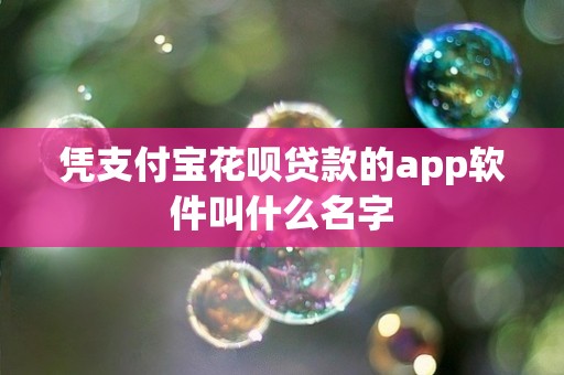 凭支付宝花呗贷款的app软件叫什么名字 凭支付宝花呗贷款的app软件叫什么名字