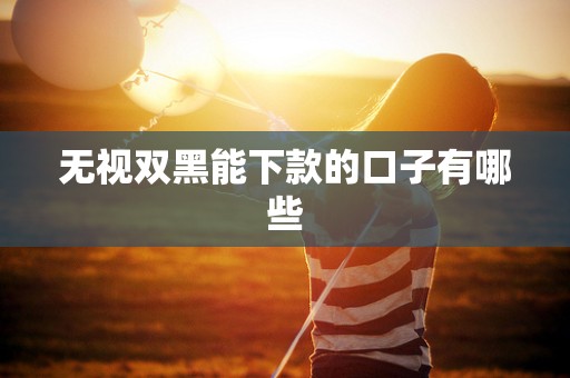 无视双黑能下款的口子有哪些