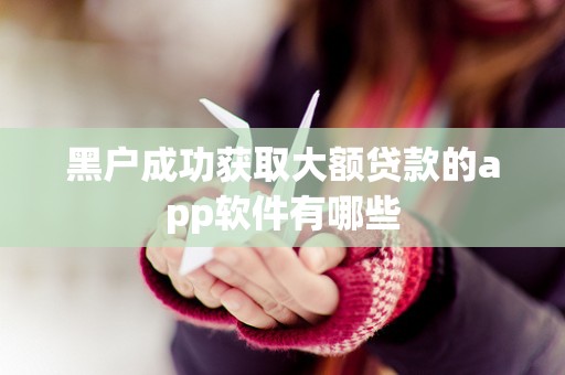 黑户成功获取大额贷款的app软件有哪些