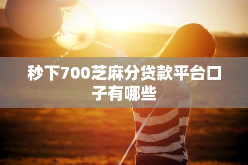 秒下700芝麻分贷款平台口子有哪些 秒下700芝麻分贷款平台口子有哪些