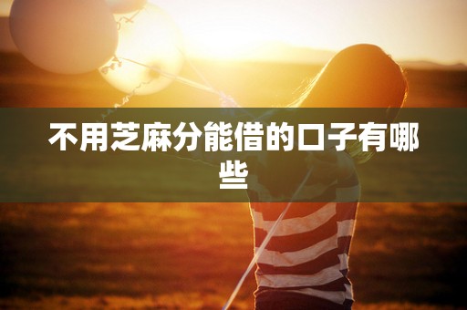 不用芝麻分能借的口子有哪些