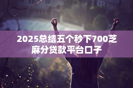 2025总结五个秒下700芝麻分贷款平台口子