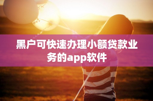 黑户可快速办理小额贷款业务的app软件