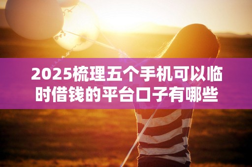 2025梳理五个手机可以临时借钱的平台口子有哪些