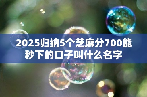 2025归纳5个芝麻分700能秒下的口子叫什么名字