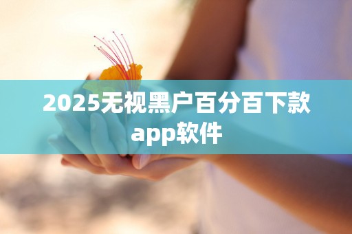 2025无视黑户百分百下款app软件