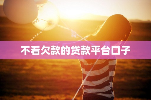 不看欠款的贷款平台口子