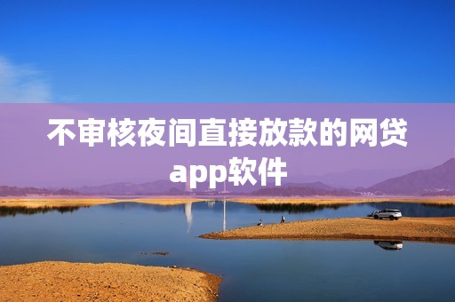 不审核夜间直接放款的网贷app软件