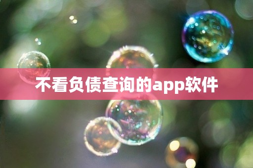 不看负债查询的app软件 不看负债查询的app软件