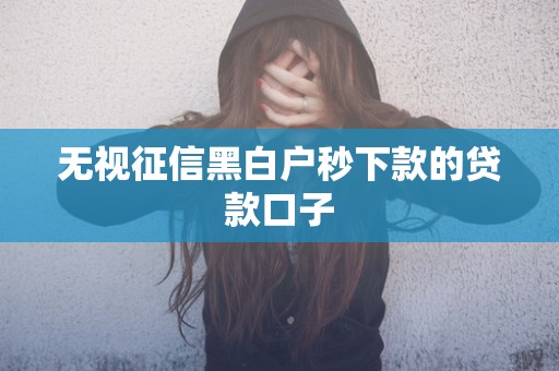 无视征信黑白户秒下款的贷款口子