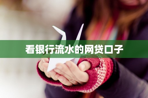 看银行流水的网贷口子