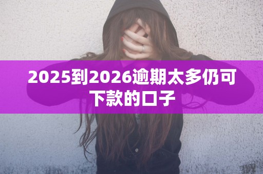 2025到2026逾期太多仍可下款的口子
