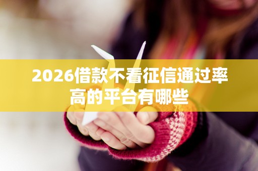 2026借款不看征信通过率高的平台有哪些