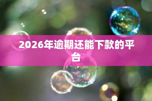 2026年逾期还能下款的平台
