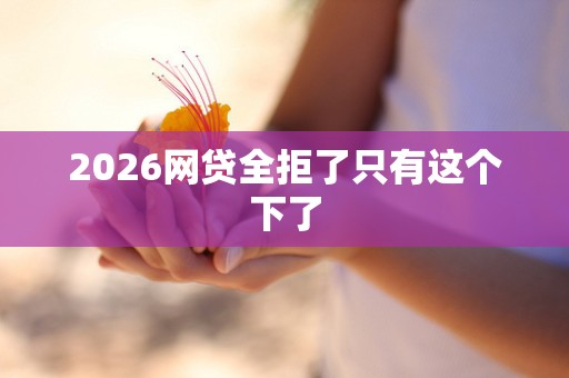 2026网贷全拒了只有这个下了