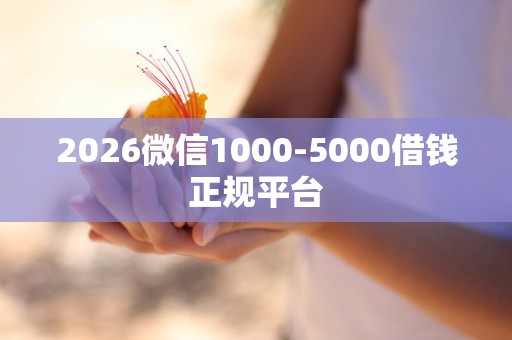 2026微信1000-5000借钱正规平台