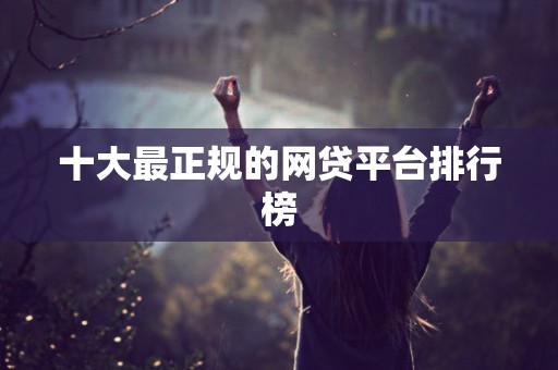 十大最正规的网贷平台排行榜