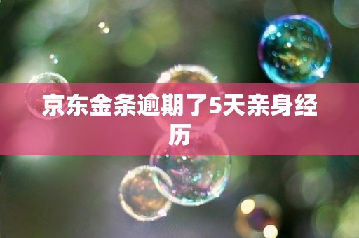 京东金条逾期了5天亲身经历
