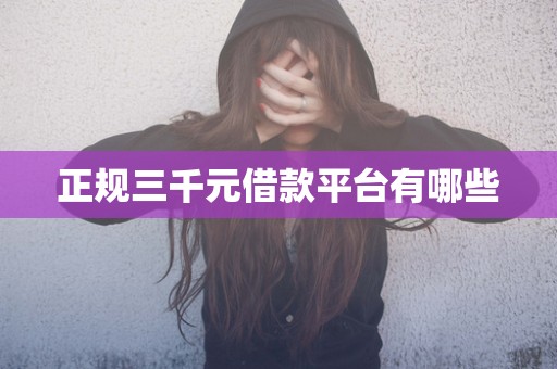 正规三千元借款平台有哪些