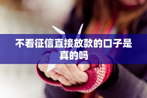 不看征信直接放款的口子是真的吗