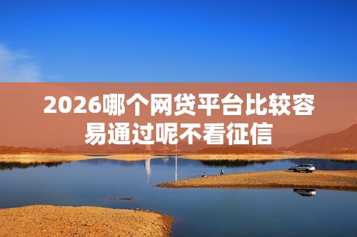 2026哪个网贷平台比较容易通过呢不看征信