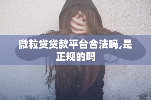 微粒贷贷款平台合法吗,是正规的吗