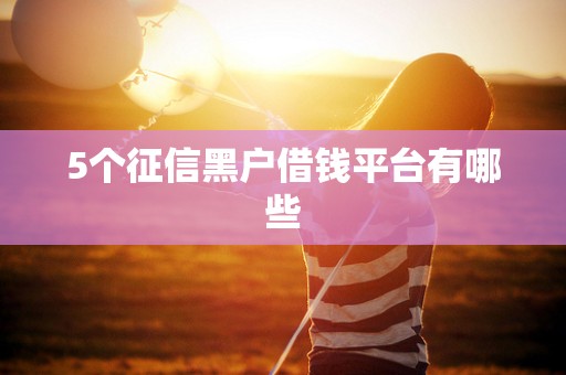 5个征信黑户借钱平台有哪些