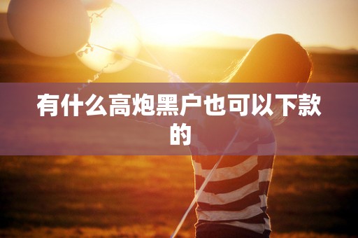 有什么高炮黑户也可以下款的