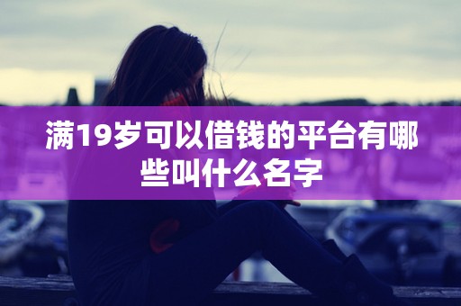 满19岁可以借钱的平台有哪些叫什么名字 满19岁可以借钱的平台有哪些叫什么名字