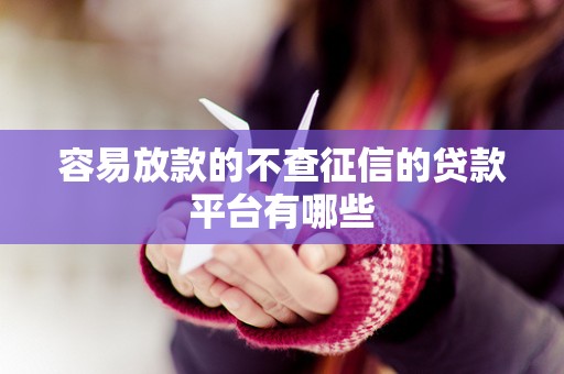 容易放款的不查征信的贷款平台有哪些