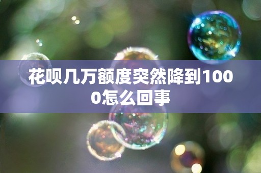 花呗几万额度突然降到1000怎么回事