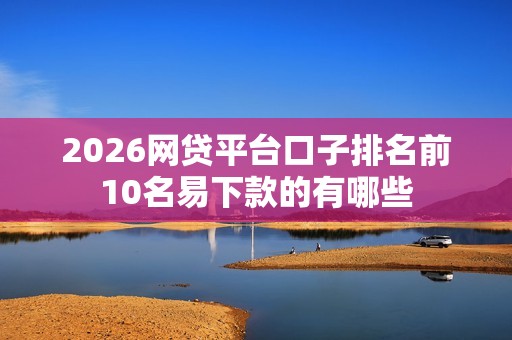 2026网贷平台口子排名前10名易下款的有哪些