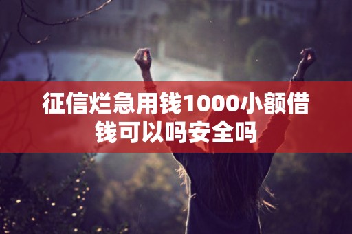 征信烂急用钱1000小额借钱可以吗安全吗