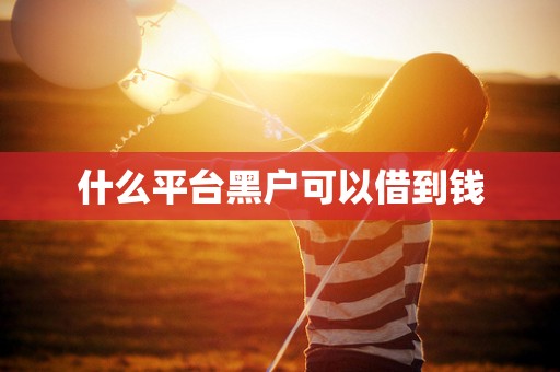 什么平台黑户可以借到钱