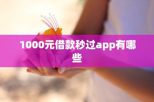 1000元借款秒过app有哪些