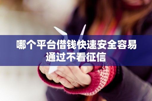 哪个平台借钱快速安全容易通过不看征信