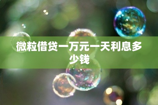 微粒借贷一万元一天利息多少钱