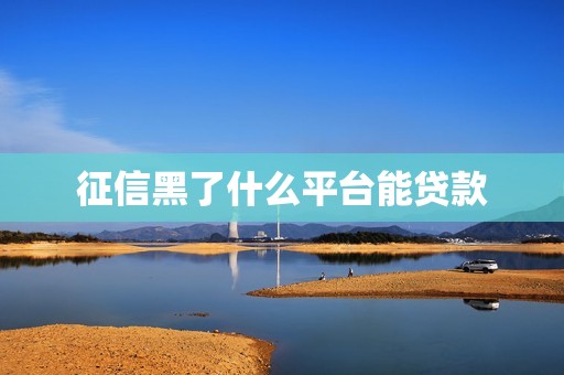 征信黑了什么平台能贷款